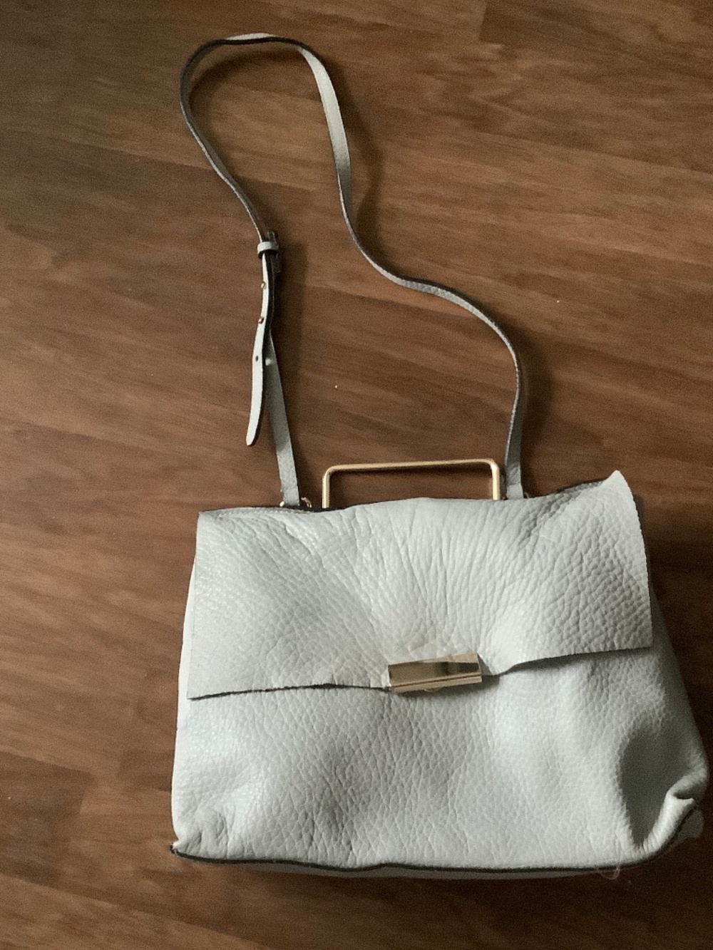 ASOS light blue genuine leather hand bag